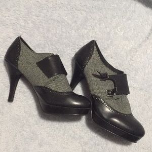 Black strap heels